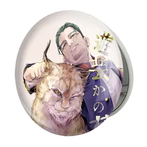 آینه جیبی خندالو طرح هیاکونوسکه انیمه کامویی طلایی Golden Kamuy مدل تاشو کد 23748 