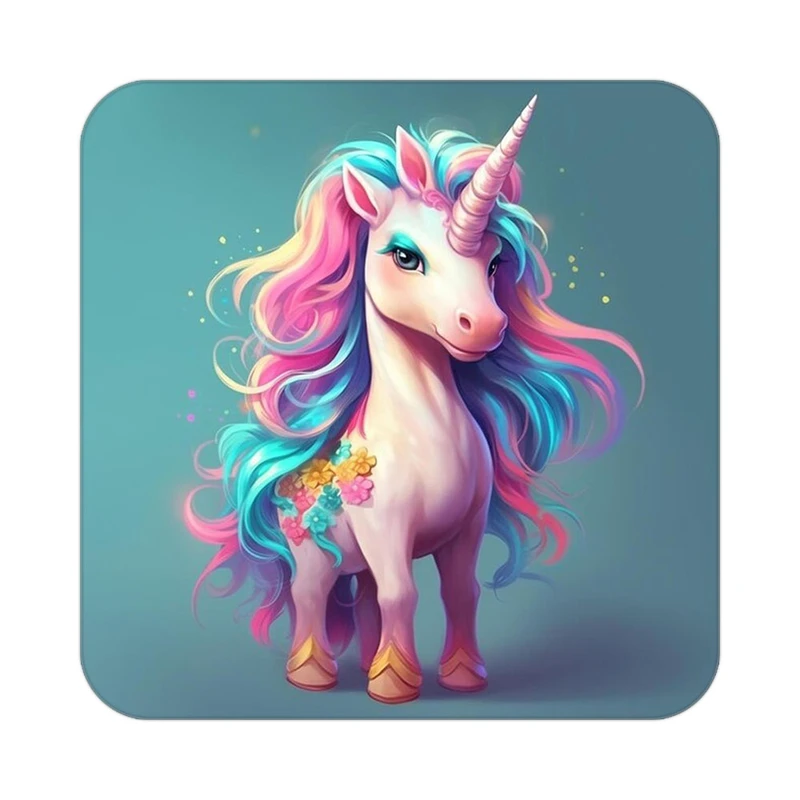 زیر لیوانی کاکتی طرح اسب تک شاخ و یونیکورن مدل mp30620