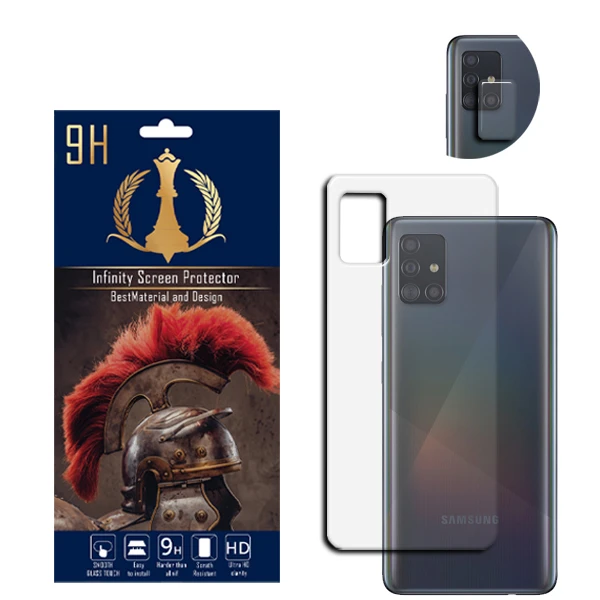 محافظ لنز دوربین اینفینیتی مدل A51 مناسب برای گوشی موبایل سامسونگ GALAXY A51 به همراه محافظ پشت گوشی