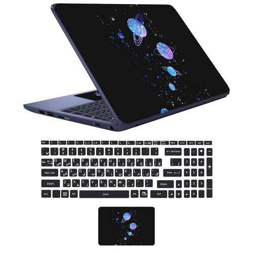 استیکر لپ تاپ مدل bl-ck 09 مناسب برای لپ تاپ17 اینچ به همراه برچسب حروف فارسی کیبورد