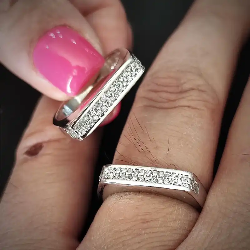 ست انگشتر زنانه و مردانه نقره مدل RS2060