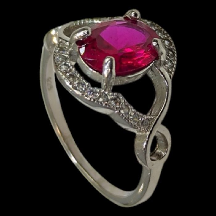 انگشتر نقره زنانه مدل یاقوت کد 1400 - - 6