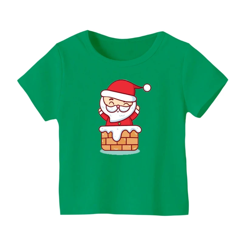 تی شرت آستین کوتاه بچگانه مدل بابانوئل کریسمس کد 12