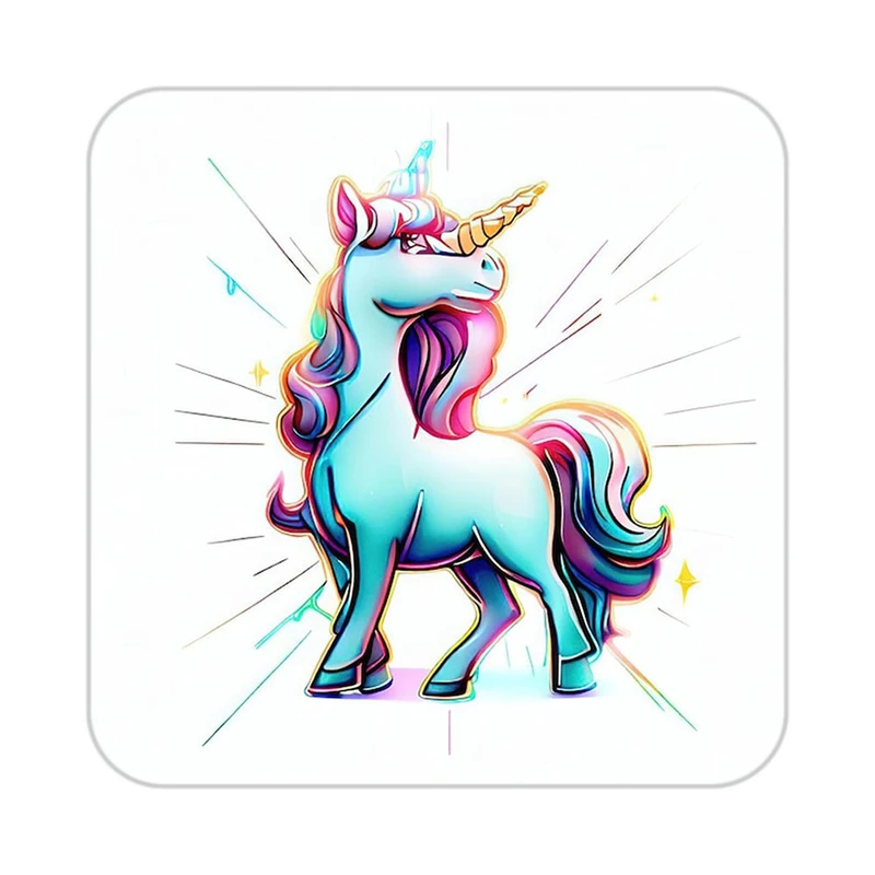 زیر لیوانی کاکتی طرح اسب تک شاخ و یونیکورن مدل mp33222