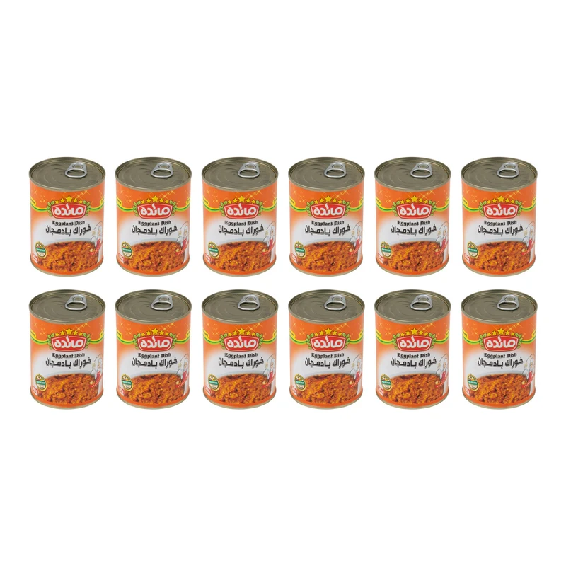 کنسرو خوراک بادمجان مائده - 365 گرم مجموعه 12 عددی