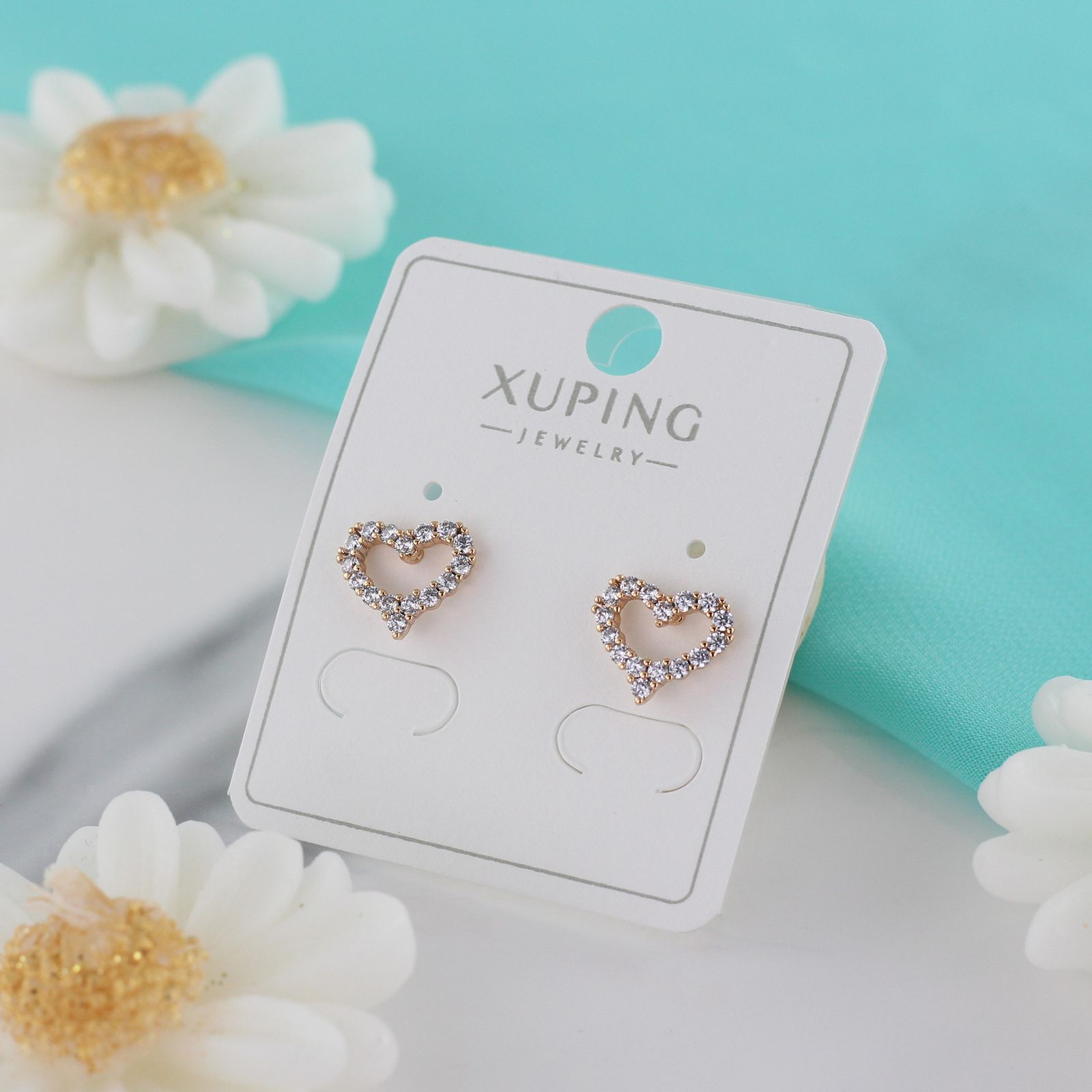 گوشواره زنانه ژوپینگ مدل قلب کد AAC529 -  - 3