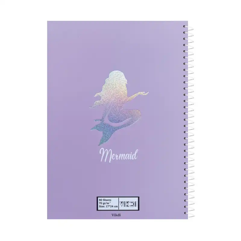 دفتر مشق 80 برگ ویکدی مدل پری دریایی و ماهی