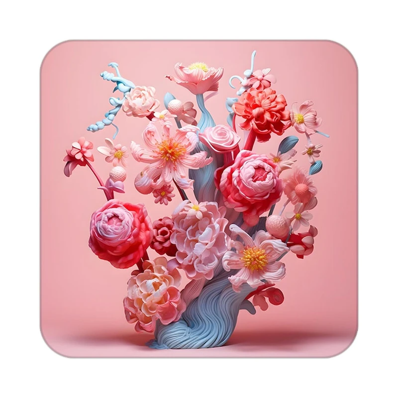 زیر لیوانی کاکتی طرح گل مدل mp19401