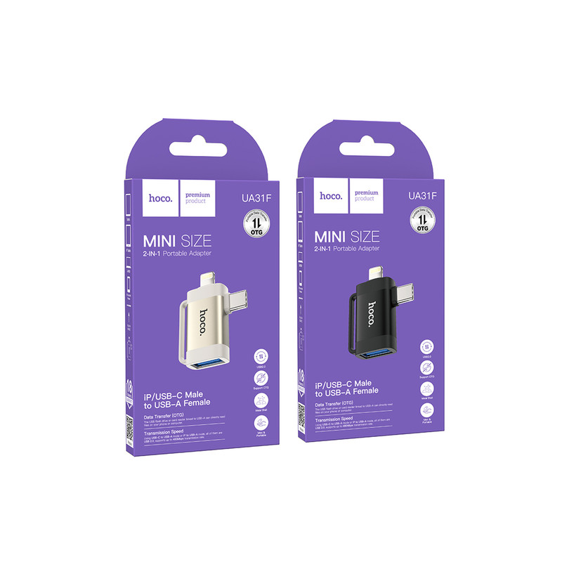 دانگل بلوتوث هوکو مدل UA31F (2IN1) USB-A TO IPHONE/TYPE-C