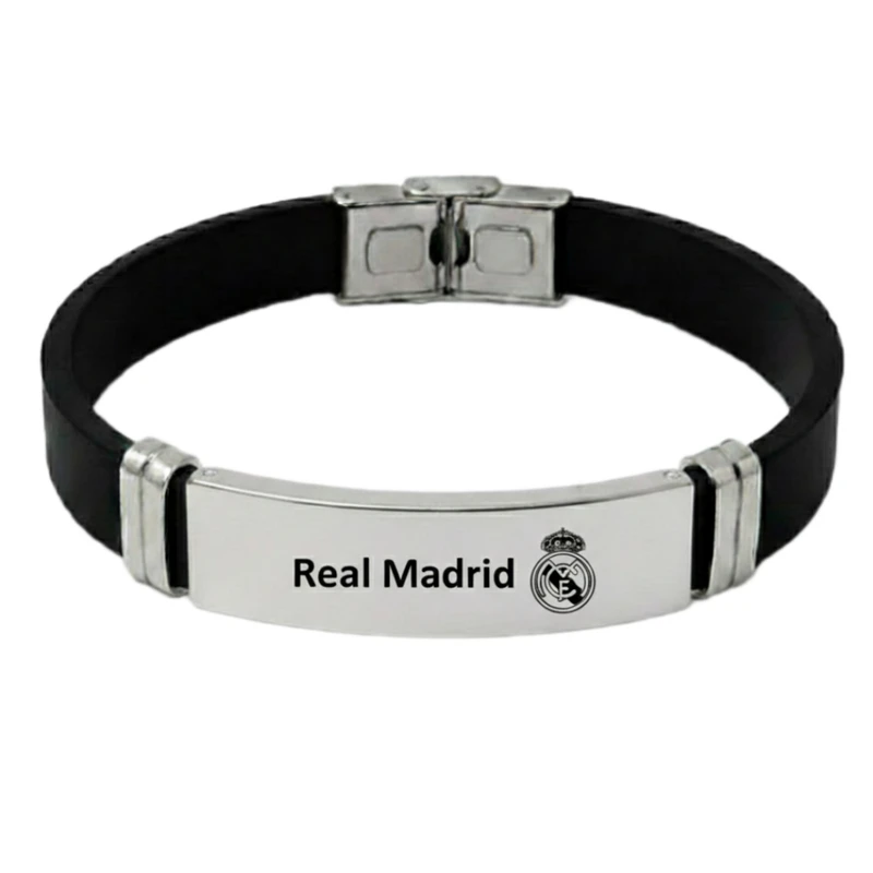 دستبند چرمی مدل فوتبالی رئال مادرید کد 01
