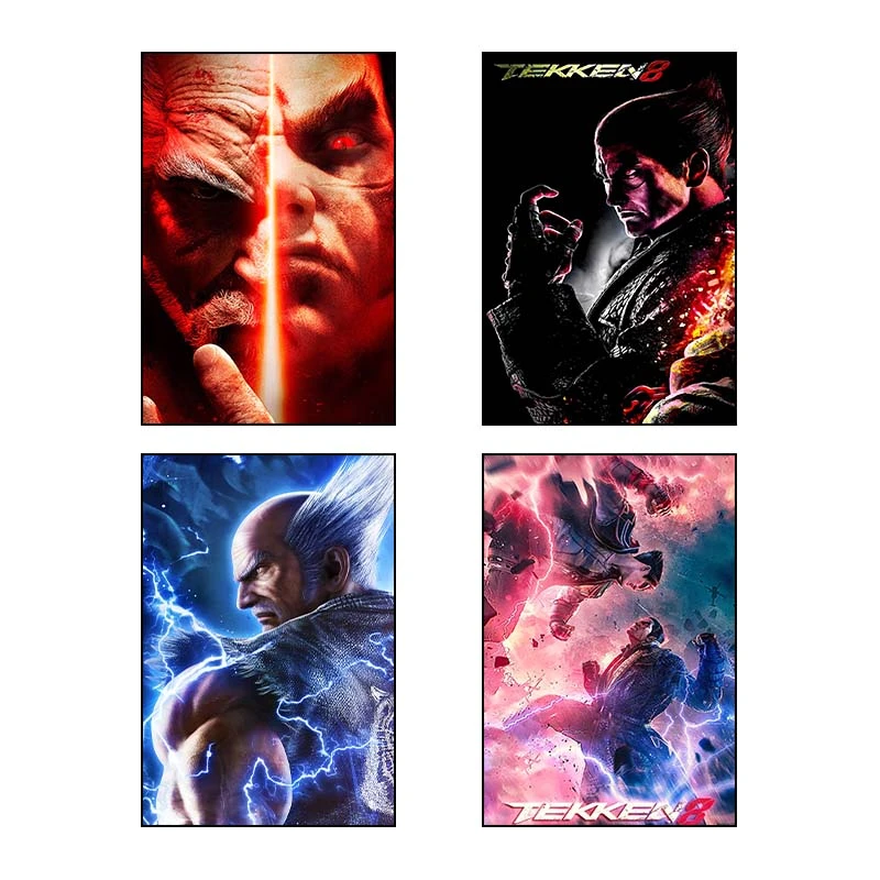 تابلو شاسي کارنيکا طرح تیکن Tekken کد 25732 مجموعه 4 عددی