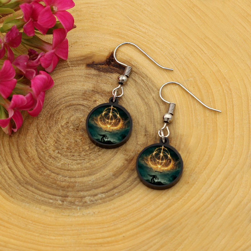 گوشواره زنانه ناکسیگو مدل شب تاب طرح Elden Ring کد ES7295 مجموعه 2 عددی