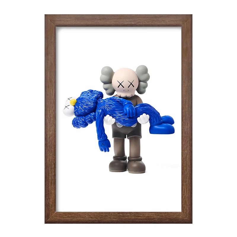 تابلو خندالو طرح عروسک کاز (kaws) کد F3993