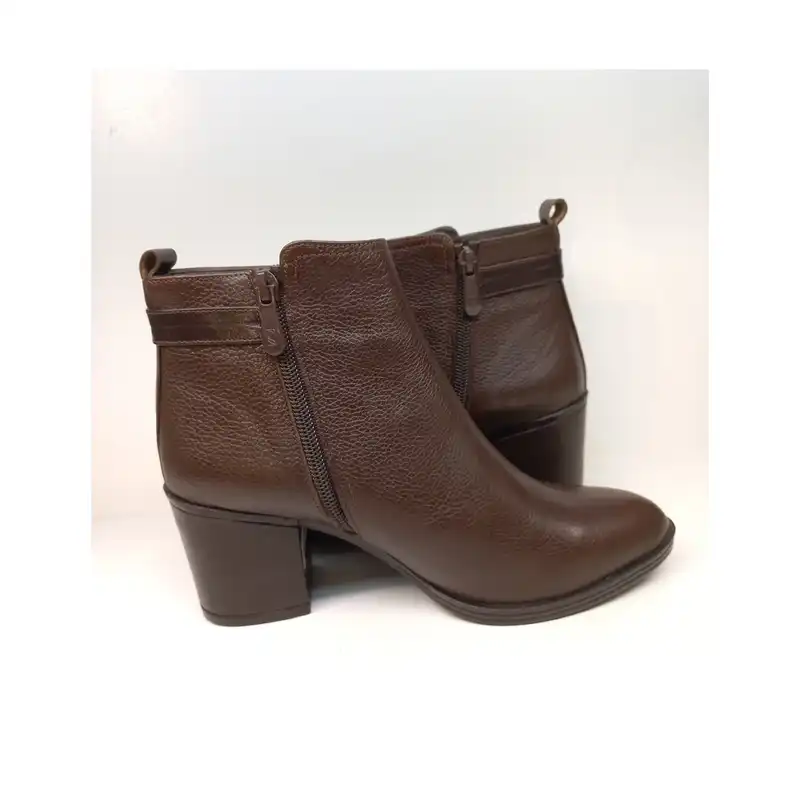 نیم بوت زنانه سرزمین چرم کد 145242 رنگ قهوه ای