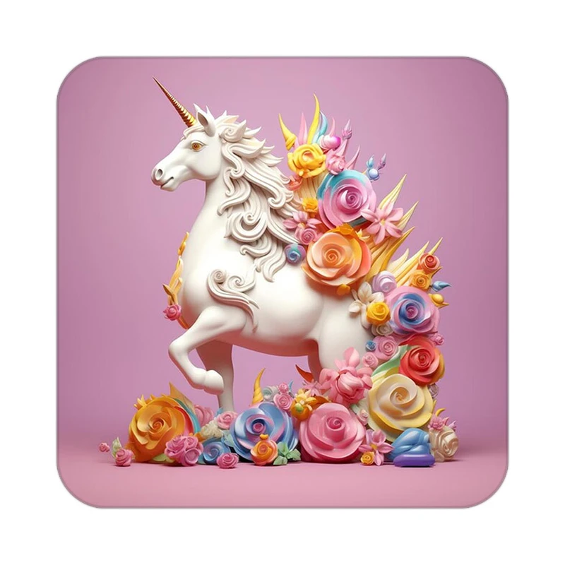 زیر لیوانی کاکتی طرح اسب تک شاخ و یونیکورن مدل mp29115