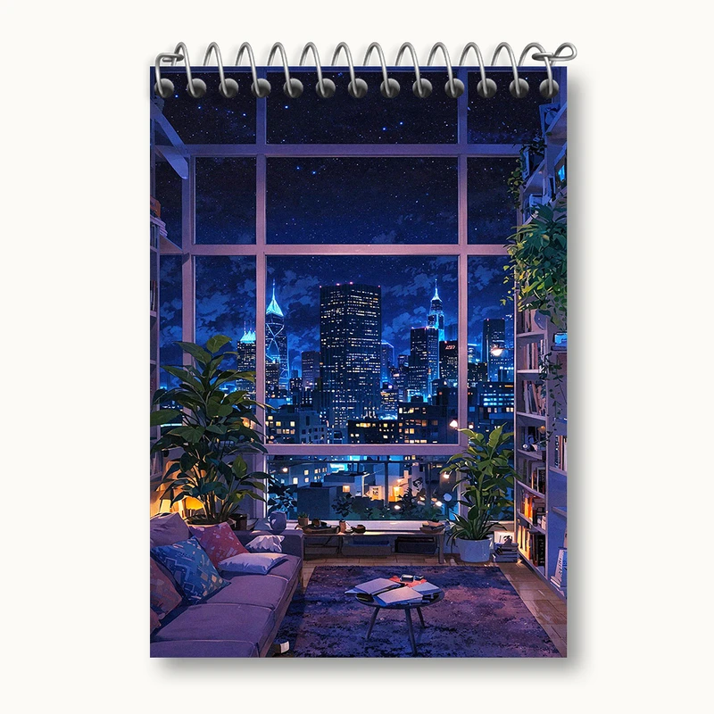 دفتر یادداشت 50 برگ خندالو طرح شب کد N5624