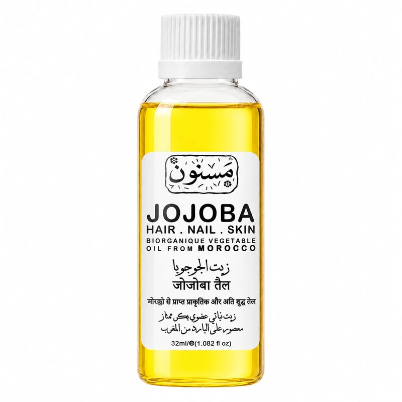 روغن جوجوبا مسنون مدل jojoba مناسب برای انواع پوست و مو حجم 32 میلی لیتر