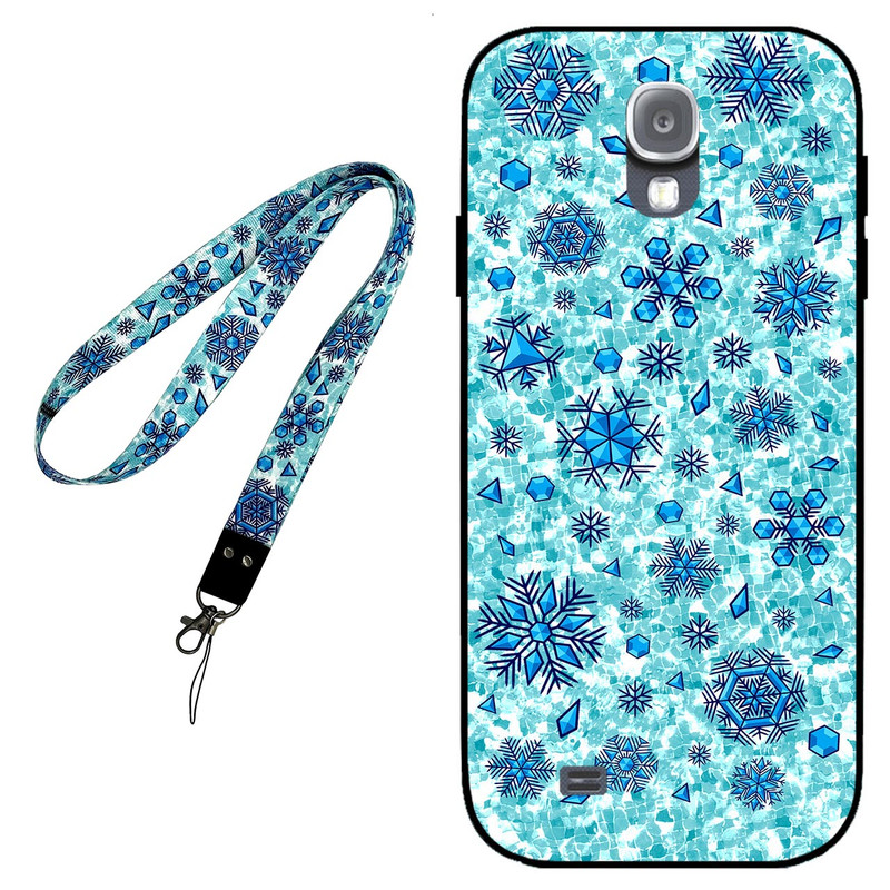 کاور مگافون طرح برف مدل 0014 مناسب برای گوشی موبایل سامسونگ Galaxy S4 به همراه بند گردنی