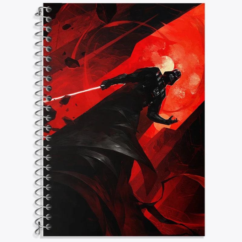 دفتر زبان 50 برگ خندالو مدل دو خط طرح جنگ ستارگان (Star Wars) کد F374