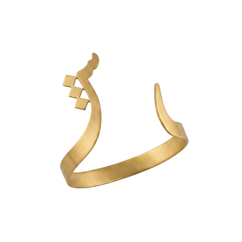 بنگل زنانه مدل برنجی طرح ش