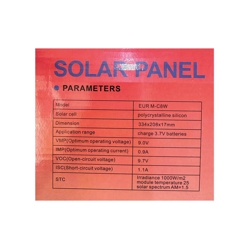 پنل خورشیدی یورونت مدل EURM-C8W ظرفیت 5 وات پنل خورشیدی یورونت مدل EURM-C8W ظرفیت 5 وات