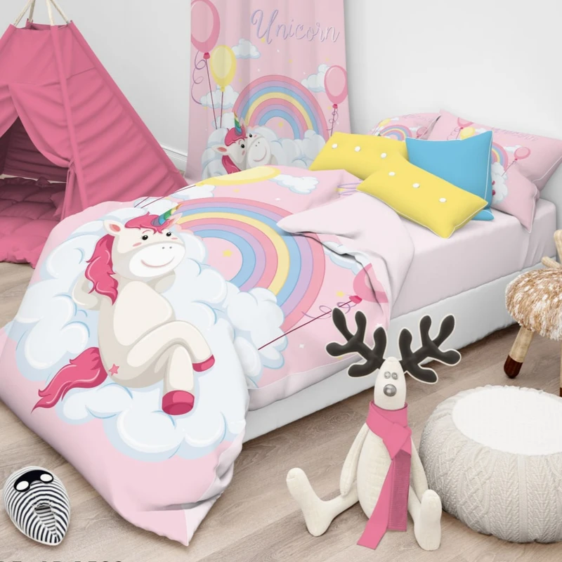 سرویس خواب 1 نفر 4 تکه مدل رنگین کمان کد 285