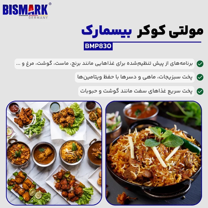 زودپز برقی 6 لیتری بیسمارک مدل BMP830