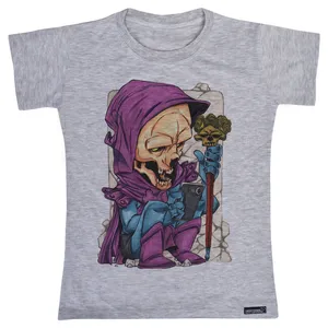 تی شرت آستین کوتاه پسرانه 27 مدل Skull Violet کد MH778