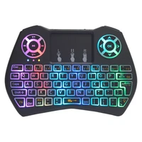 مینی کیبورد بی سیم همراه با تاچ پد مدل SUPER-RGB