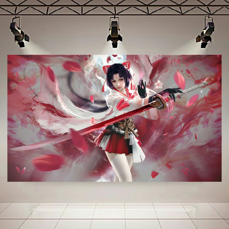 تابلو بوم طرح انیمه دختر مدل SWORD GIRL کد AR6240