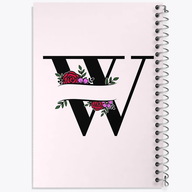 دفتر شطرنجی 50 برگ خندالو طرح حرف W کد N3335