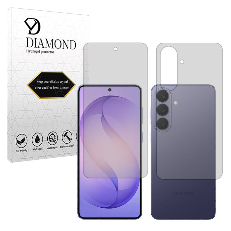 محافظ صفحه نمایش شفاف دیاموند مدل هیدروژلی مناسب برای گوشی موبایل سامسونگ Galaxy S26 Plus به همراه محافظ پشت گوشی