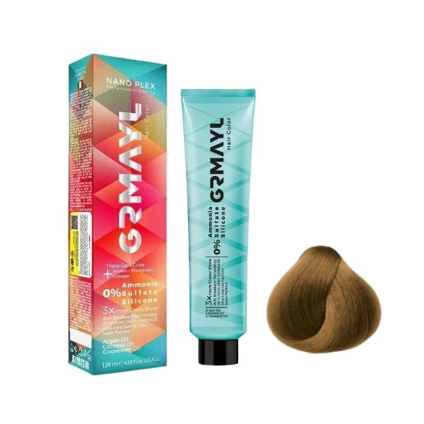 رنگ مو گرمایل شماره 8.0 مدل 2024 حجم 120 میلی لیتر رنگ بلوند روشن ساده