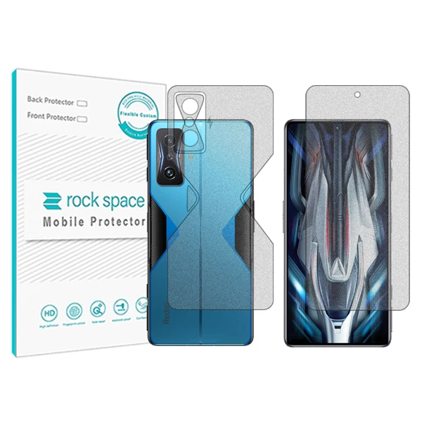 محافظ صفحه نمایش مات راک اسپیس مدل HyMTT  مناسب برای گوشی موبایل شیائومی Redmi K50 Gaming به همراه محافظ پشت