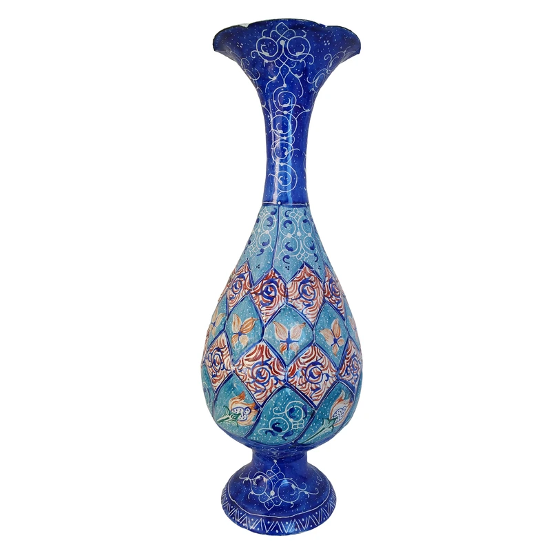 گلدان میناکاری مسی مدل گل کد A 1200