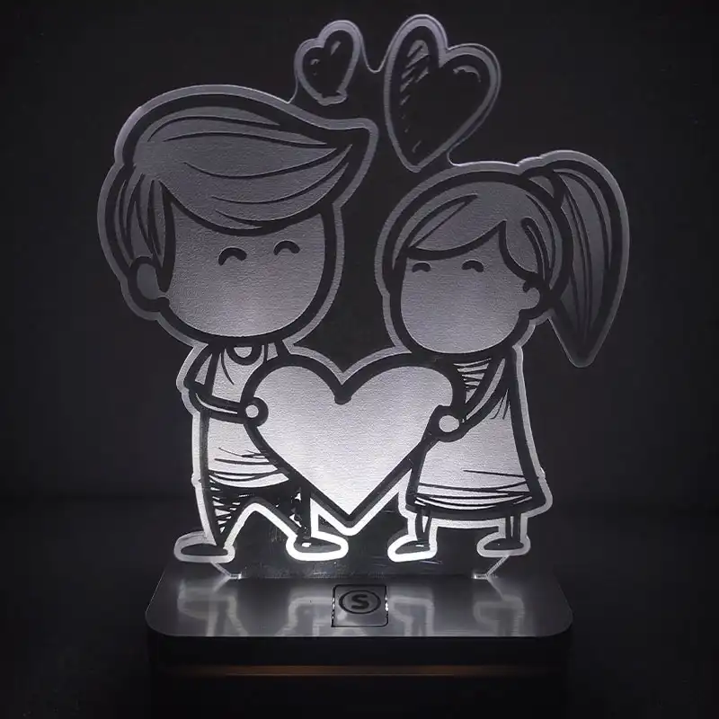 چراغ خواب طرح عاشقانه باهم مدل هفت رنگ کد SUN125