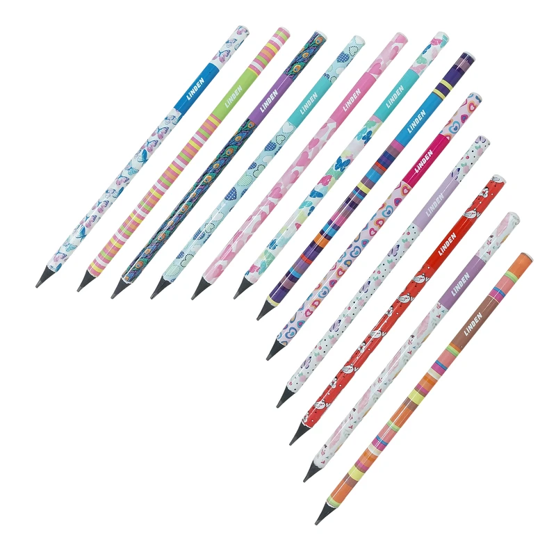 مداد مشکی لیندن طرح فانتزی بسته 12 عددی