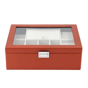 جعبه جواهرات مدل دو طبقه ای درب شیشه ای کد JB103