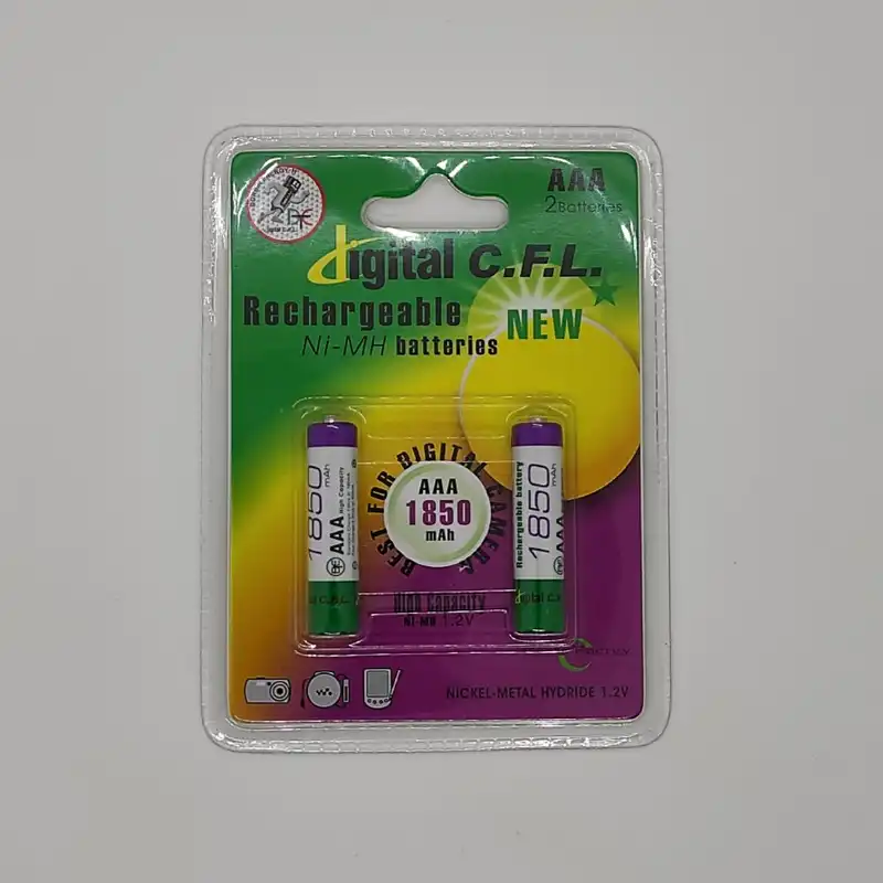 باتری نیم قلمی شارژی سی.اف.ال مدل 1850 بسته دو عددی