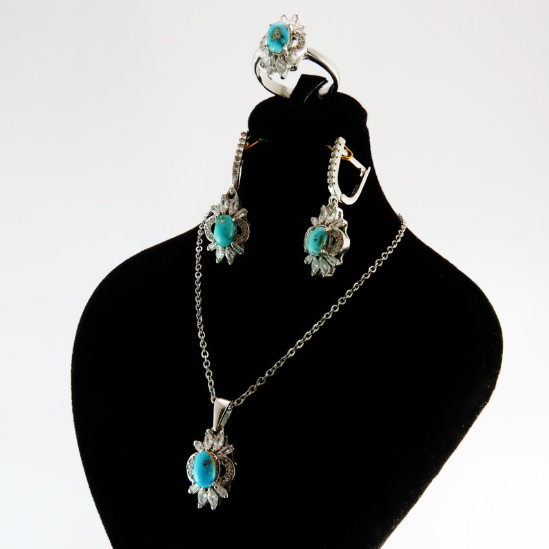 نیم ست نقره زنانه کد AV003