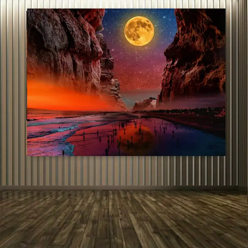 پوستر دیواری طرح کوه و ماه کد FP10116