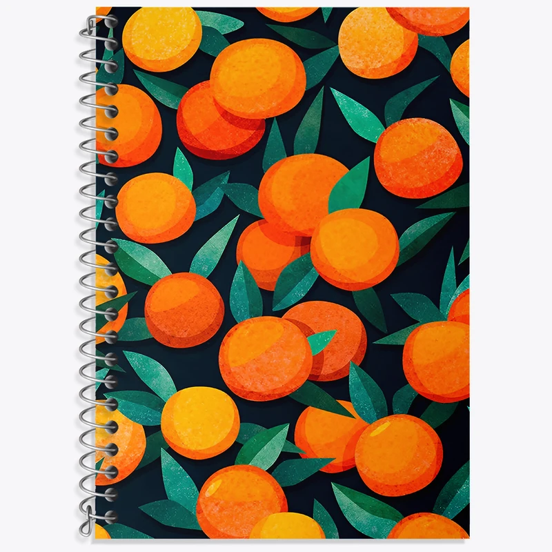 دفتر زبان 50 برگ خندالو مدل سه خط طرح پترن پرتغال کد N4721