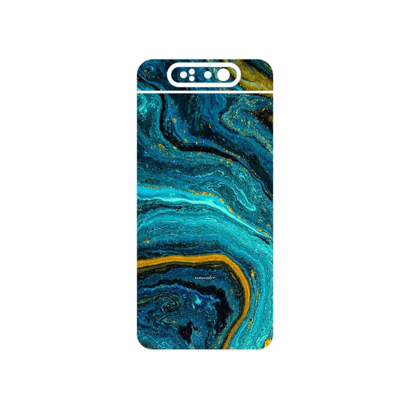 برچسب پوششی ماهوت مدل Turquoise marblewith golden streaks مناسب برای گوشی موبایل سامسونگ Galaxy A80