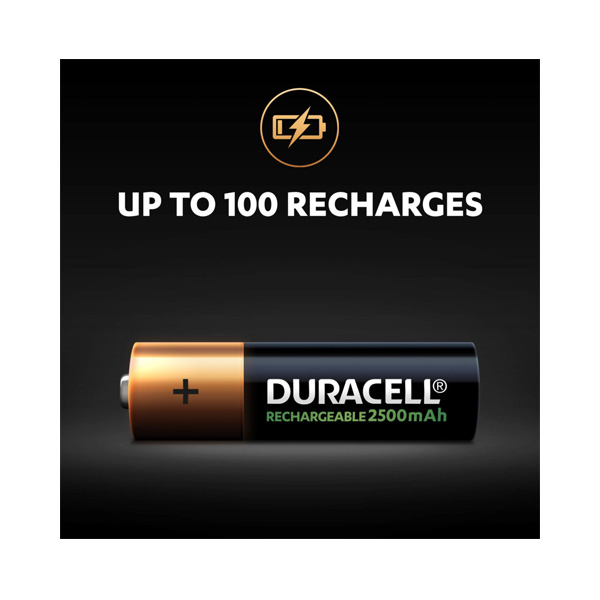 باتری قلمی قابل شارژ دوراسل مدل DX1500 2500mAh بسته چهار عددی