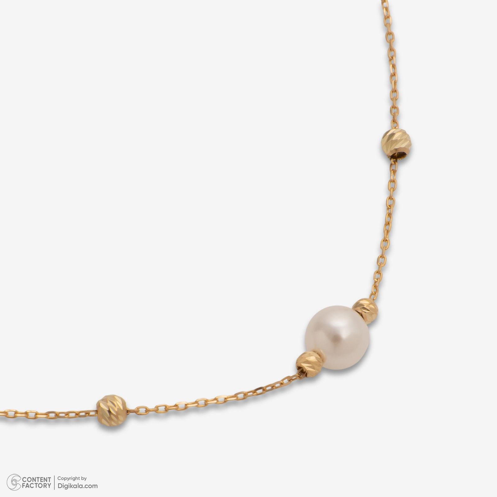گردنبند طلا 18 عیار زنانه با زنجیر البرنادو حافا گلد مدل مروارید کد n006 -  - 4
