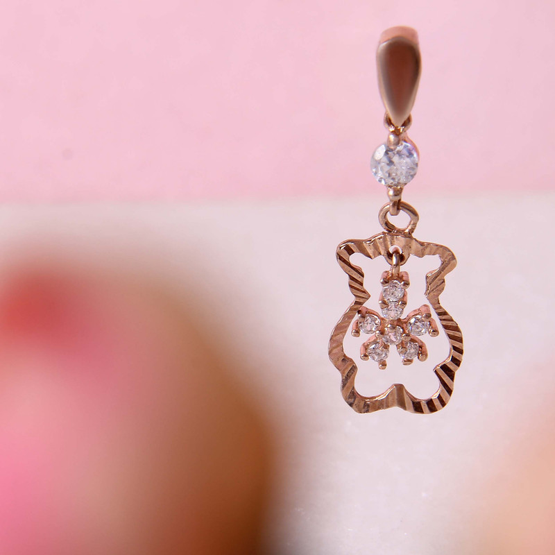 آویز گردنبند نقره زنانه بازرگانی میلادی مدل خرس PKR_174