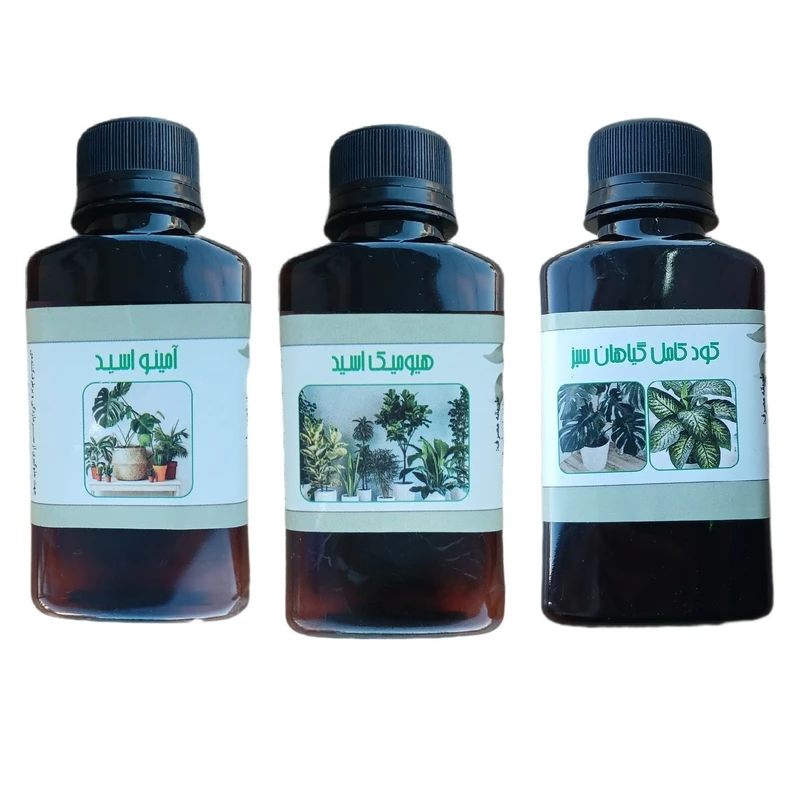 کود مایع امینو اسید و کود کامل گیاهان سبز و هیومیک اسید مدل life drop حجم 110 میلی لیتر بسته 3 عددی