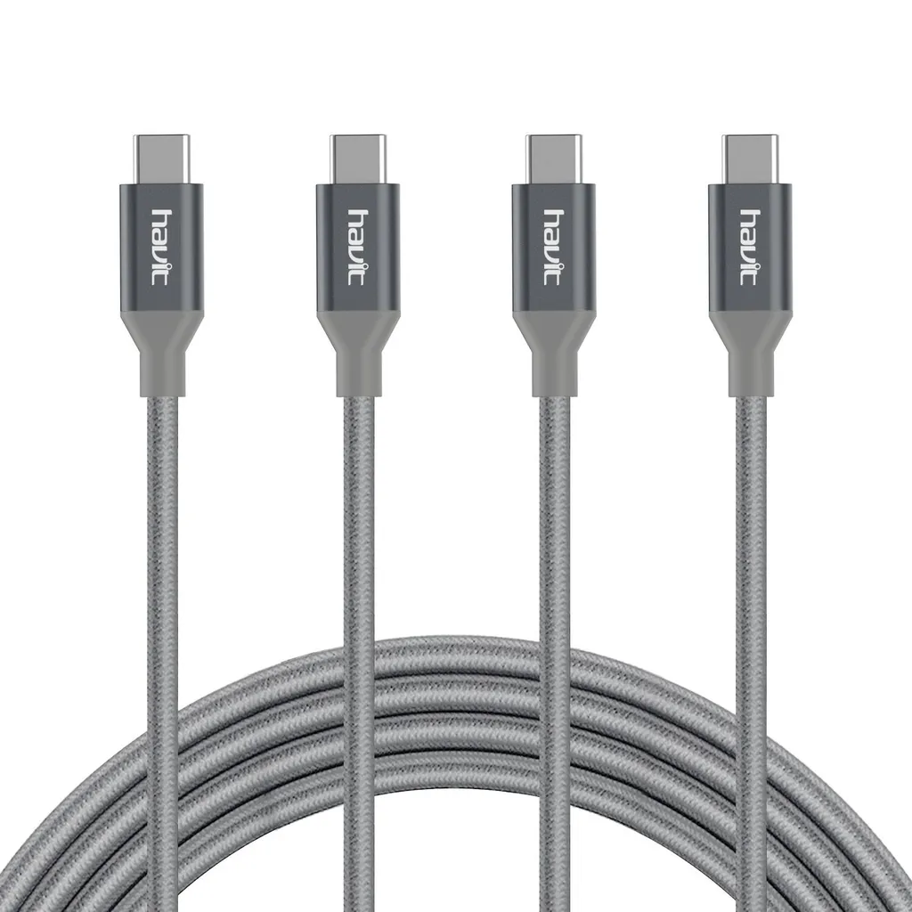 کابل شارژر USB-C هویت مدل HV-ST003 طول 1 متر بسته دو عددی