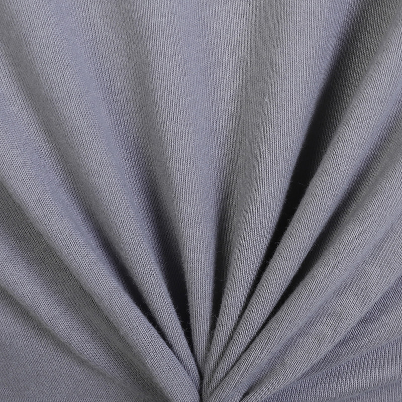 ست کراپ تی شرت و شلوارک زنانه افراتین مدل 6598 رنگ طوسی