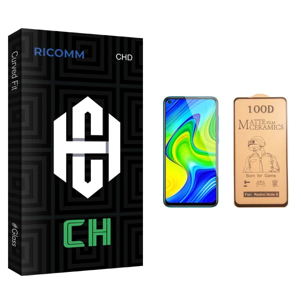 محافظ صفحه نمایش سرامیکی ریکام مدل CH glass مناسب برای گوشی موبایل شیائومی Redmi Note 9